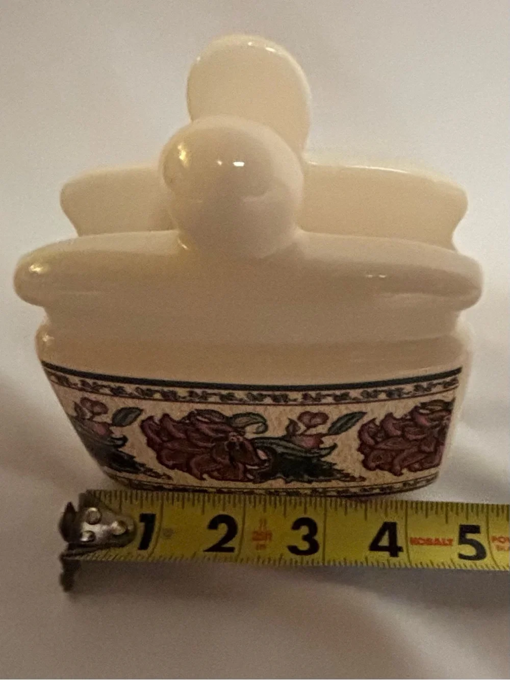 Preferred Stock Paisley Garden Floral Sprays Green Band Stoneware Napkin Holder